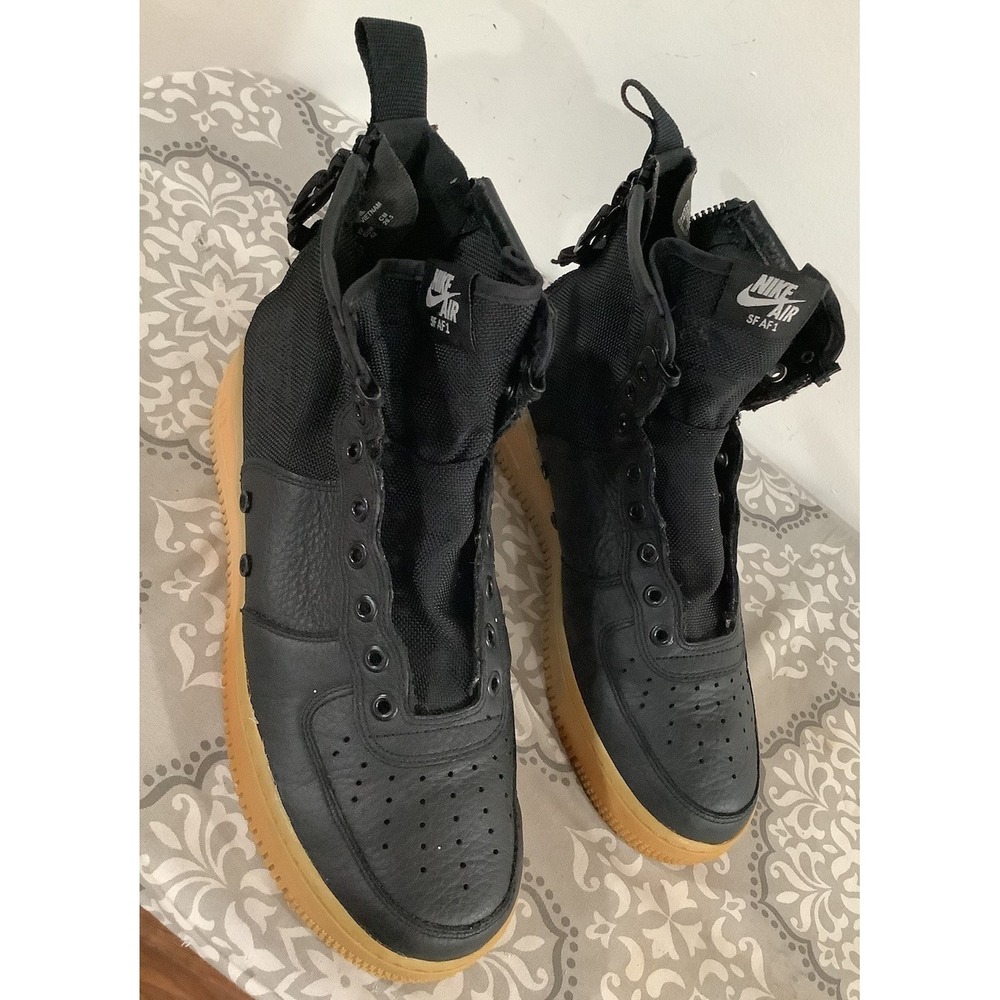 Nike SF Air Force 1 Mid Black Gum Hype Sneakers Size US‎ 8.5 UK7.5